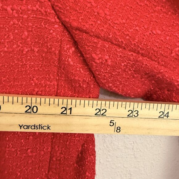 Nordstrom Rack Womens Tweed Blazer Sz Extra Large Red Textured Gold Buttons - Picture 7 of 8